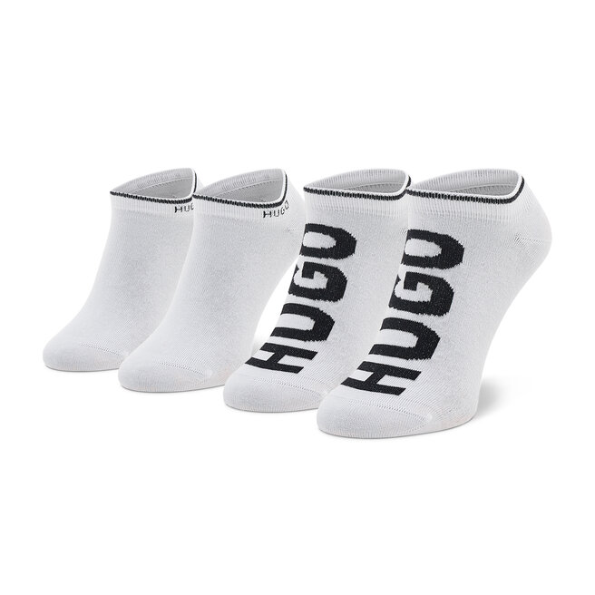 Hugo Sada 2 párů dámských nízkých ponožek Hugo 2p As Logo Cc W 50469274 Wite 100