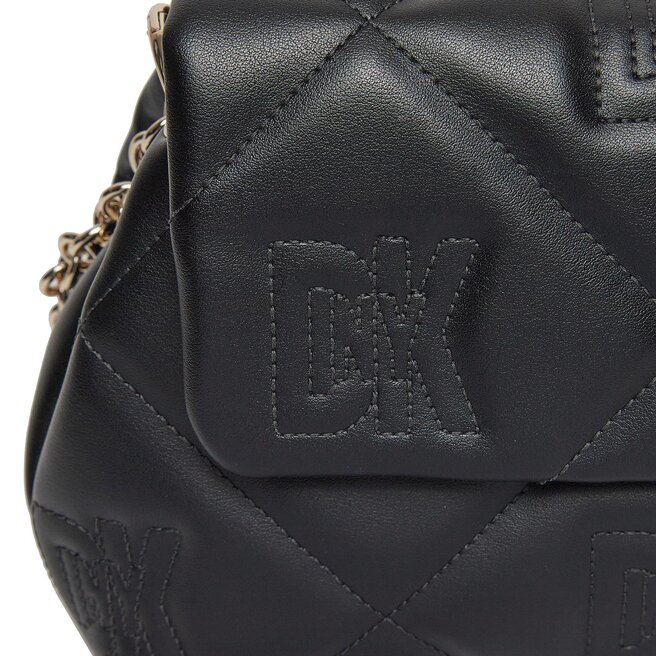 DKNY Geantă DKNY Crosstown Md Flap Cb R33EKY50 Blk/Gold BGD