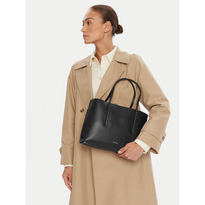 Torebka Calvin Klein Foil Logo Small Tote LV04F3275G Czarny -