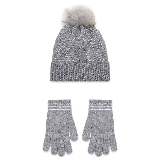 Pieces Sapka és kesztyű szett Pieces Carine 17130999 Medium Grey Melange