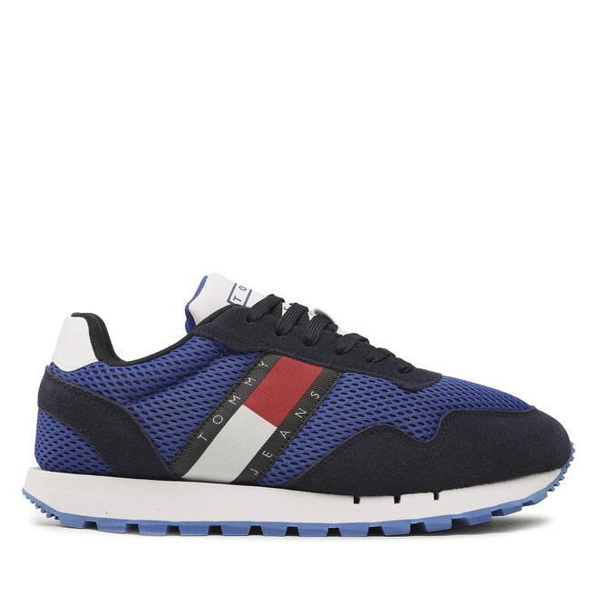 Sneakersy Tommy Jeans Retro Runner Mesh - Granatowy