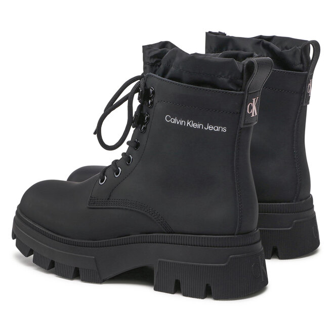 Calvin Klein Jeans Škornji Calvin Klein Jeans Chunky Combat Laceup Hiking YW0YW00739 Black BDS