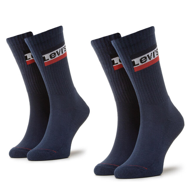 Zestaw 2 par wysokich skarpet męskich Levi's® - Granatowy