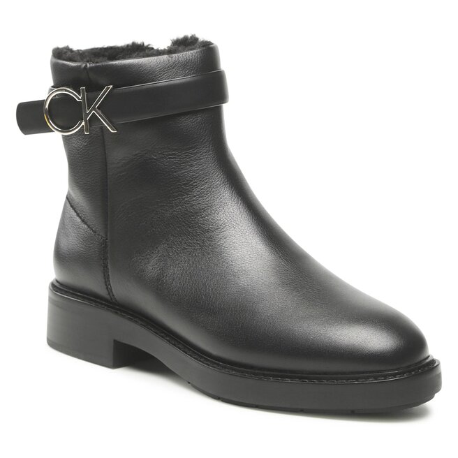 Botine Calvin Klein Rubber Sole Ankle Boot Hw Wl-Lth HW0HW01257 Ck Black BAX