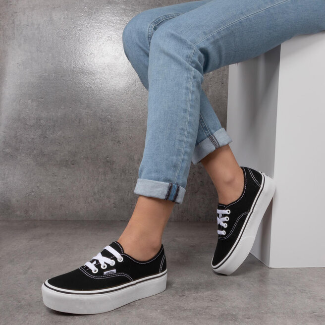 Black authentic platform vans store