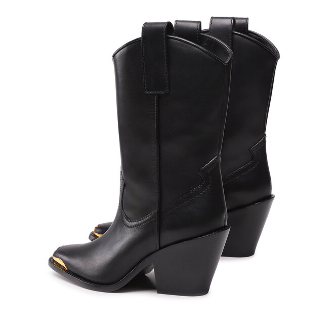 Tory Burch Polokozačky Tory Burch Western Mid Boot 75mm 145857 Perfect Black 006