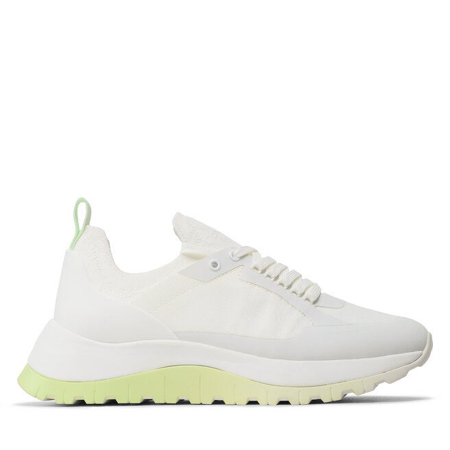 Calvin Klein Sneakers Calvin Klein Knit Runner Dynamic Lace Up HW0HW01446 White/Spirit Green 0IR