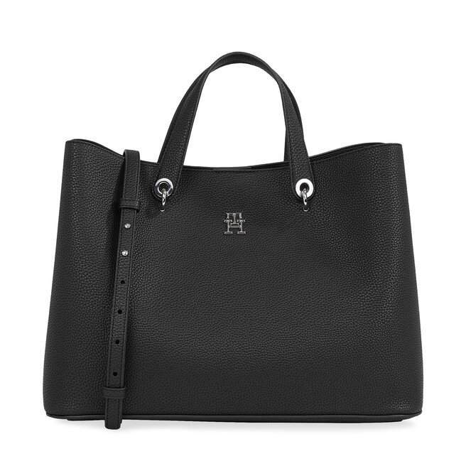 Torebka Tommy Hilfiger Th Emblem Satchel - Czarny