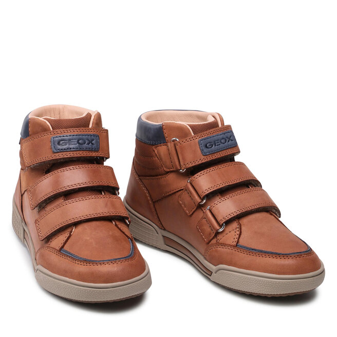 Geox Schnürschuhe Geox J Poseido B. B J16BCB 0CLFU C6176 D Cognac/Navy