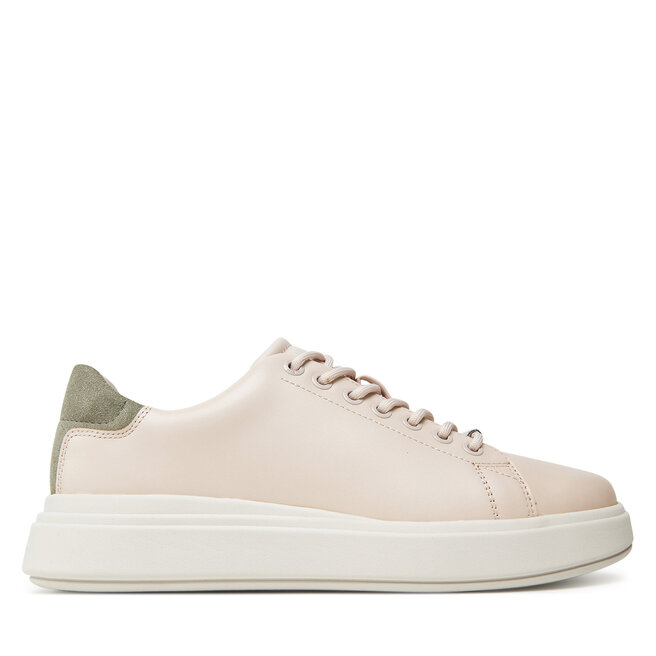 Sneakersy Calvin Klein Cupsole Lace Up Lth - Beżowy