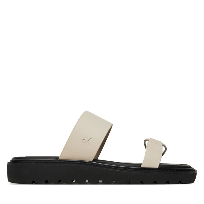 Klapki Calvin Klein Jeans Rope Sandal Soft Lth Mg - Écru