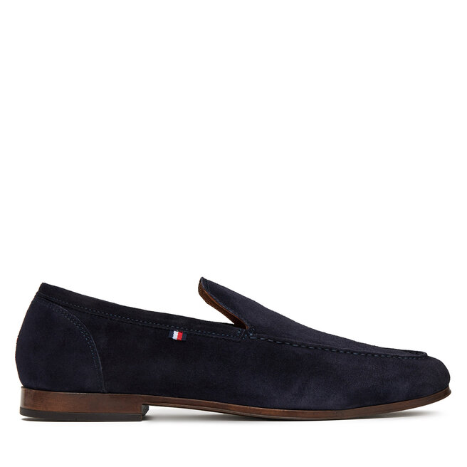 Półbuty Tommy Hilfiger Hilfiger Flexible Suede Loafer - Granatowy