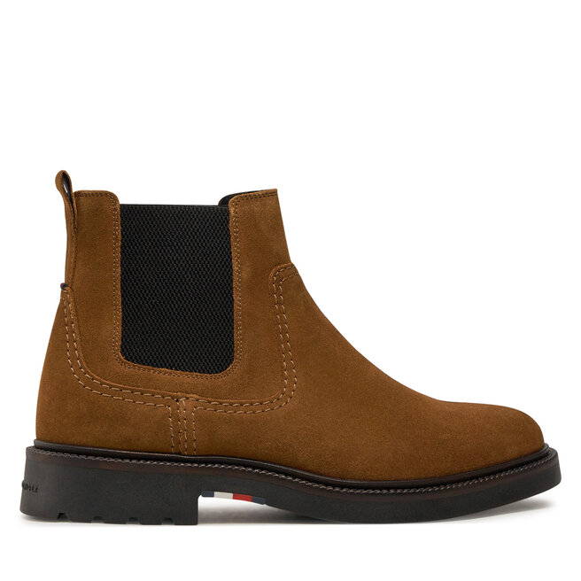 Sztyblety Tommy Hilfiger Light Hilfiger Suede Chelsea FM0FM05104 Brązowy - męskie