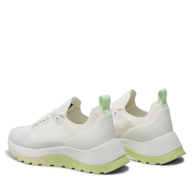 Calvin Klein Sneakers Calvin Klein Knit Runner Dynamic Lace Up HW0HW01446 White/Spirit Green 0IR