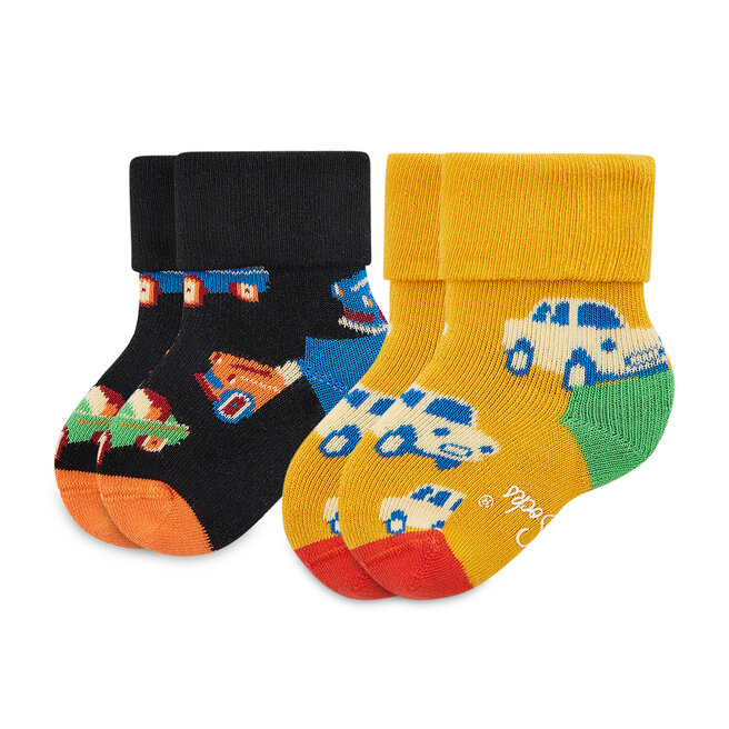 Happy Socks Σετ ψηλές κάλτσες παιδικές 2 τεμαχίων Happy Socks KCAR45-9300 Έγχρωμο