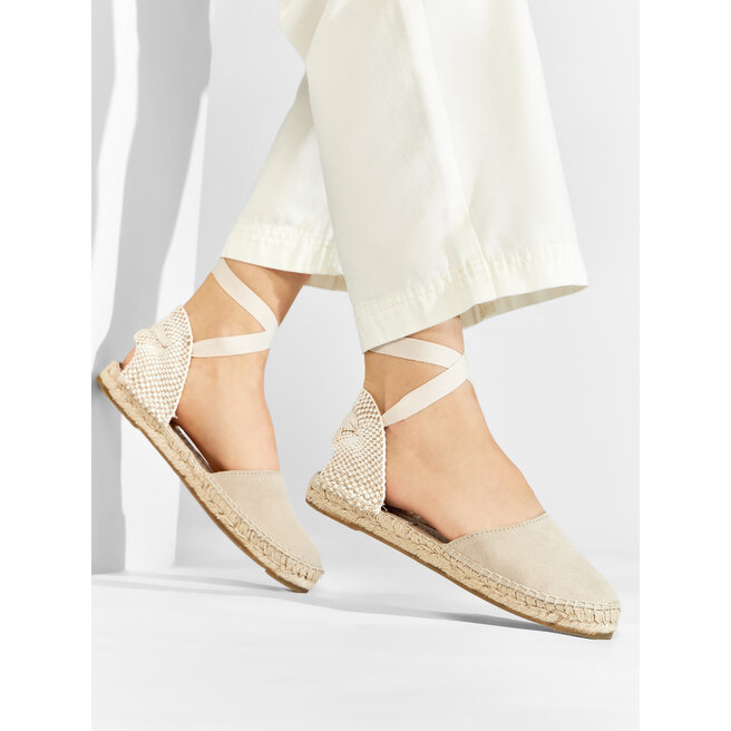 Lace up top espadrilles flats