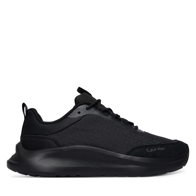 Sneakersy Calvin Klein Light Eva Runn Laceup Aop HW0HW03292 Czarny - kobiece