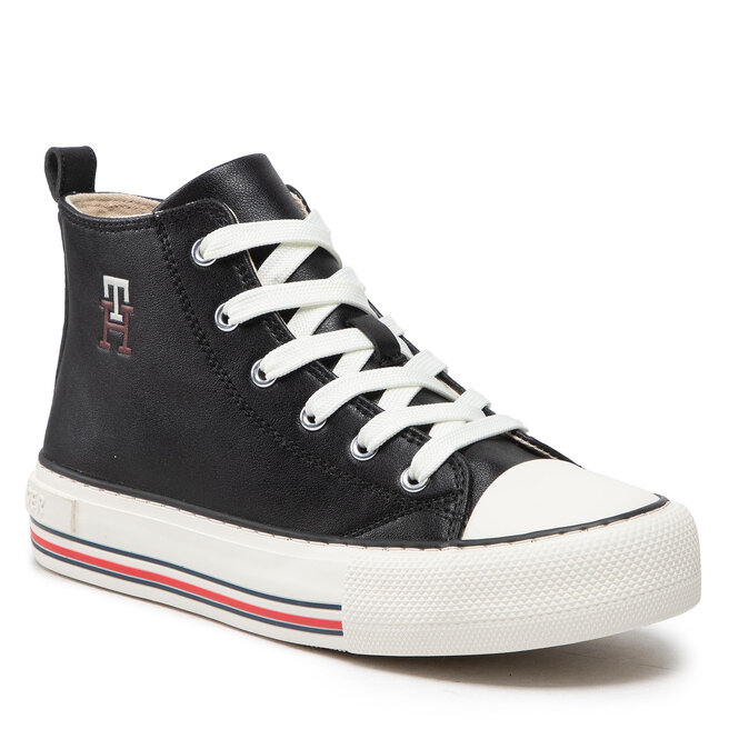 Teniși Tommy Hilfiger High Top Lace Up Sneaker T3A9-32288-1355 S Black 999