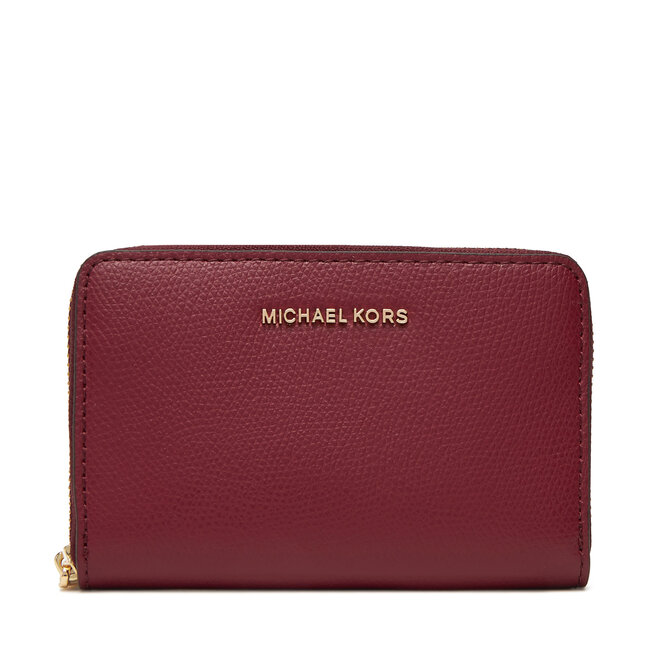 Mały Portfel Damski MICHAEL Michael Kors Jet Set Small Leather - Bordowy