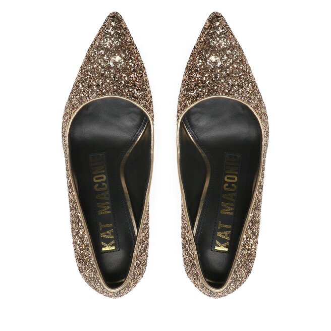 Kat Maconie Pantofi cu toc subțire Kat Maconie Lydia Gold Glitter