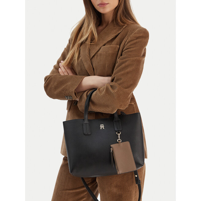 Torebka Tommy Hilfiger Th Icon Mini Tote AW0AW18233 Czarny -