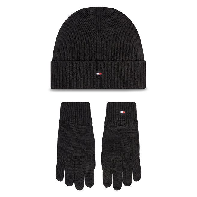 Zestaw Czapka i Rękawiczki Tommy Hilfiger - Czarny