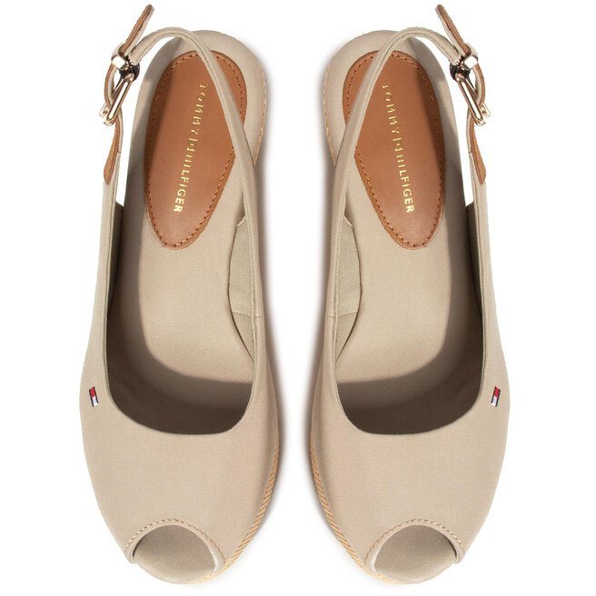 Tommy Hilfiger Espadrilky Tommy Hilfiger Iconic Elba Sling Back Wedge FW0FW04788 Stone AEP