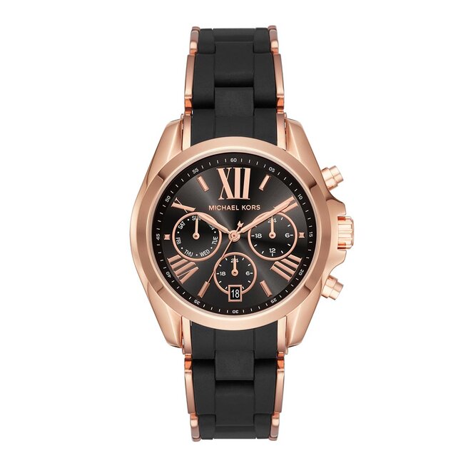 michael kors black and rose gold watch