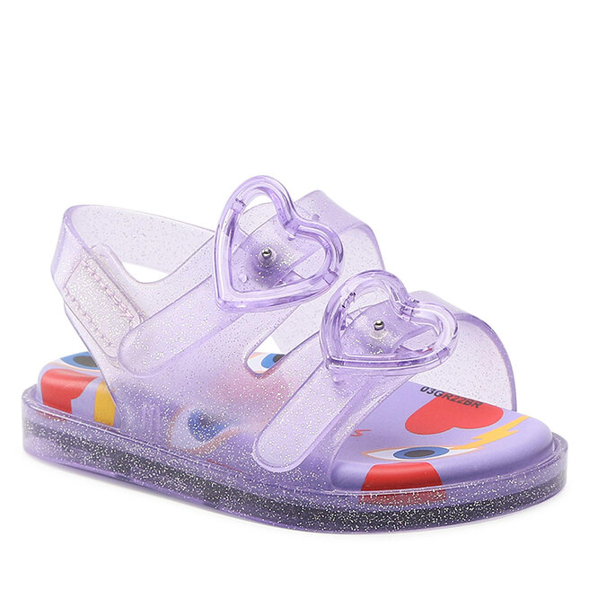 Sandale Melissa Mini Melissa Wide Sandal + Cap 33652 Lilac/Red AD677 33652 imagine noua gjx.ro