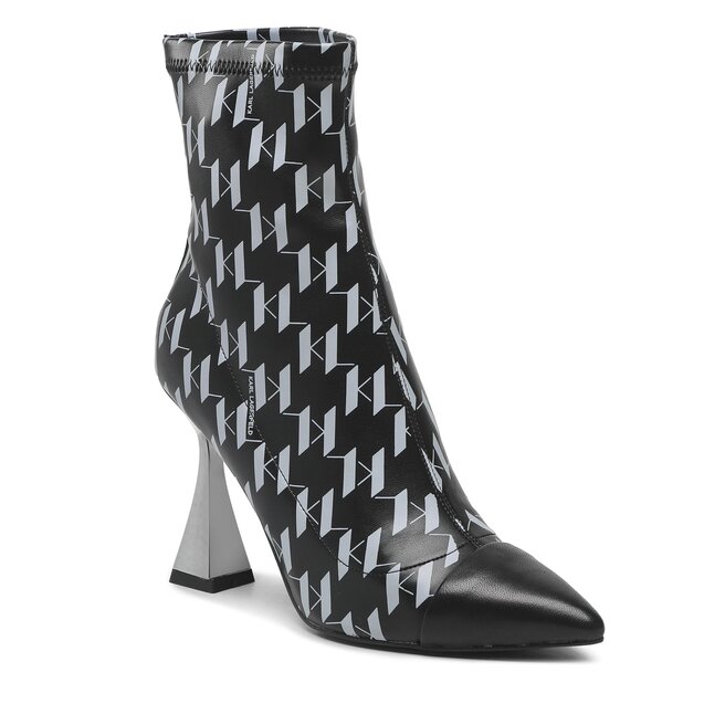 Botine KARL LAGERFELD KL32058 Black Pu W/Lt Grey
