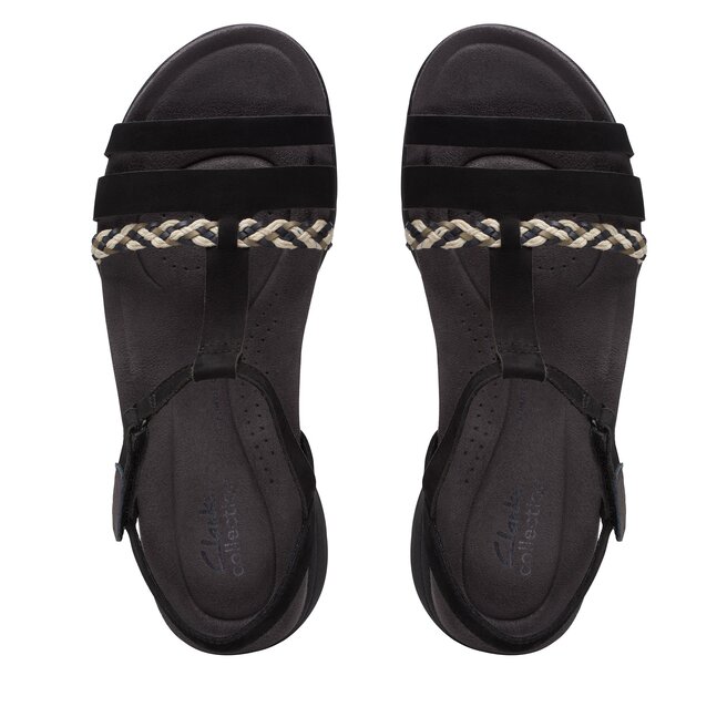 Clarks Szandál Clarks Amanda Tealite 26171125 Black Nubuck