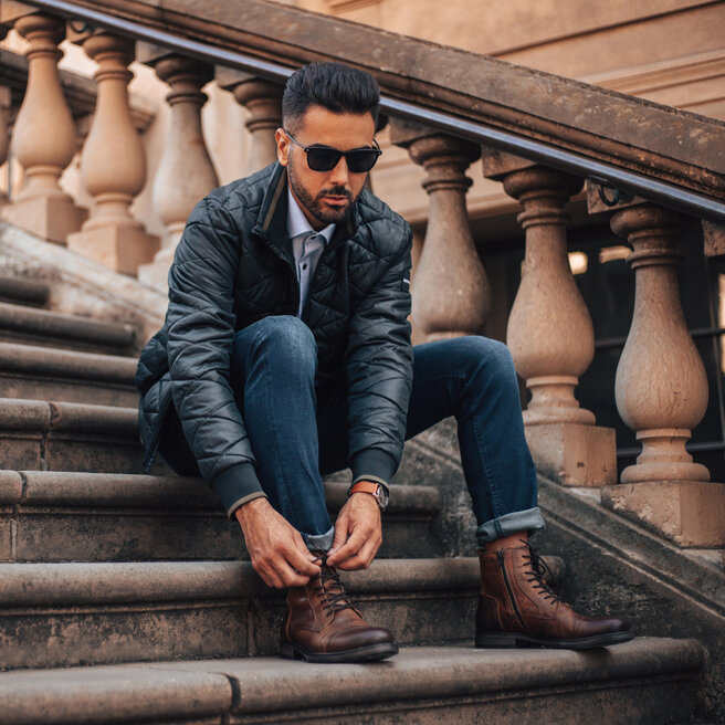 Jack&Jones Kozačky Jack&Jones Jfwrussel 12156000 Cognac