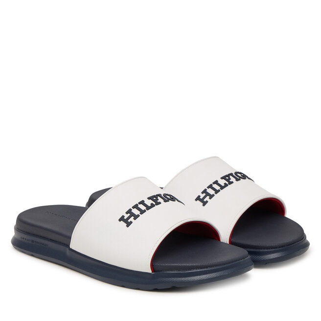 Klapki Tommy Hilfiger Dual Density Hilfiger Pool Slide FM0FM05797 Biały -