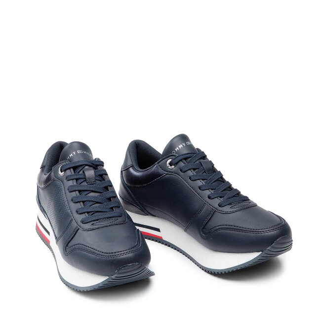 Tommy Hilfiger Sneakers Tommy Hilfiger Corporate Active City Sneaker FW0FW05800 Tommy Jeans Plus Vestito maglia blu navy con logo e scollo a V