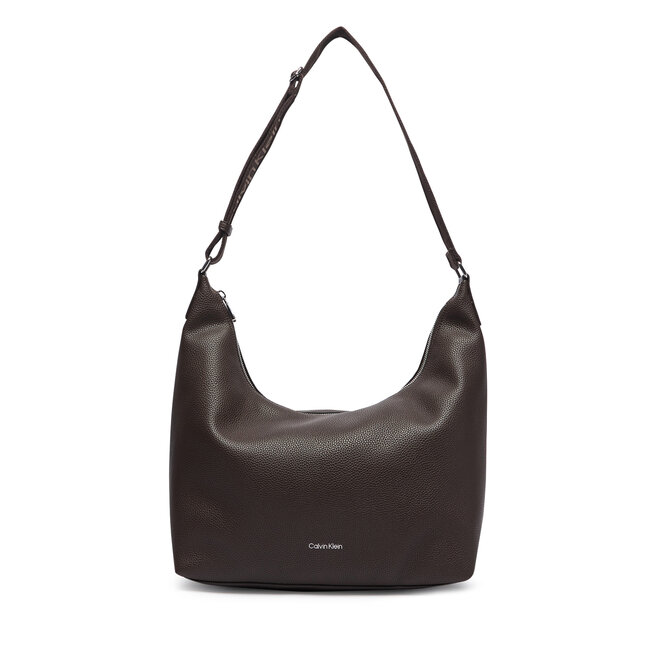 Torebka Calvin Klein Webbing Strap Md Shoulder Bag LV04F3891G Brązowy ciemny -