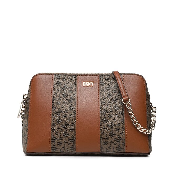 DKNY Дамска чанта DKNY Bryant Dome Crossbody R23E4655 Mocha/Crml D3E