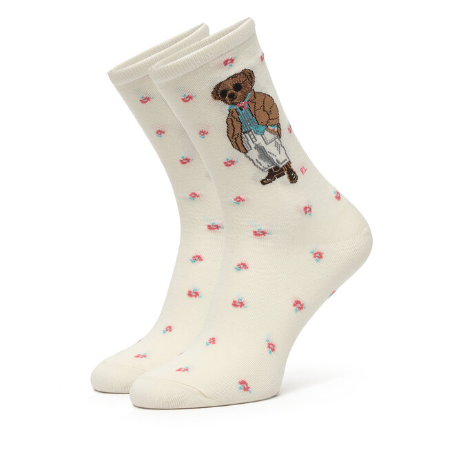 Skarpety długie Polo Ralph Lauren 455P10244001 Écru - kobiece
