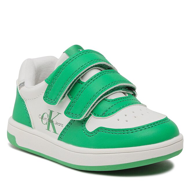 Sneakers Calvin Klein Jeans Low Cut Velcro Sneaker V1X9-80545-1355 Green/White X042 Calvin imagine noua gjx.ro