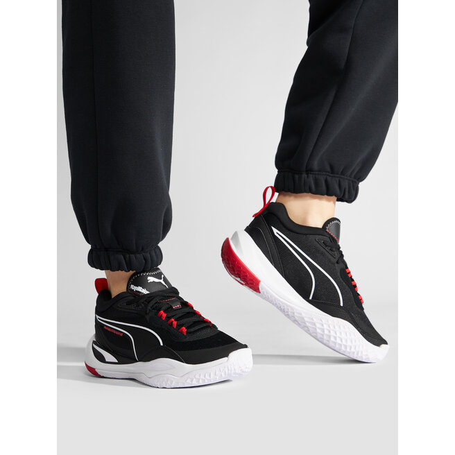 Puma Topánky Puma Playmaker Jr 387353 01 Jet Black/Blackc/White/Red