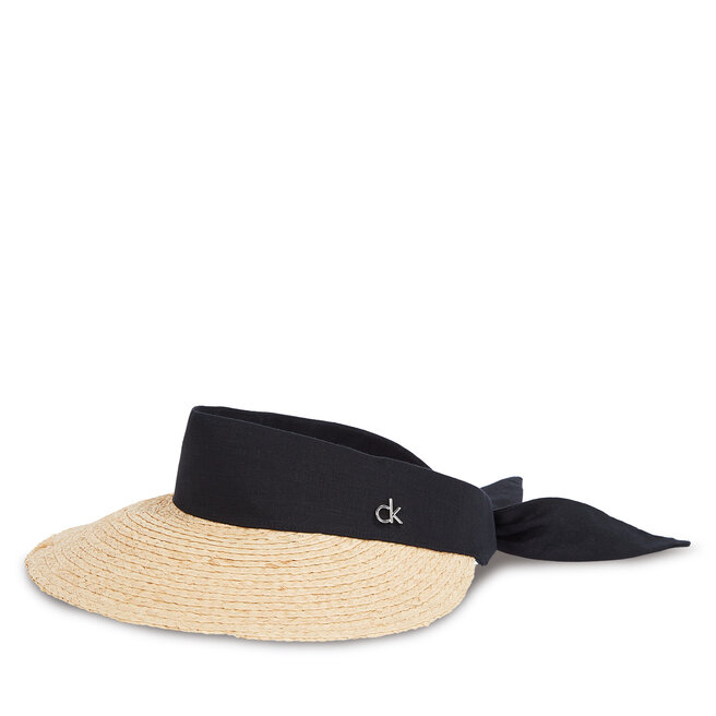 Daszek Calvin Klein Ck Linen Headband Straw Visor - Beżowy