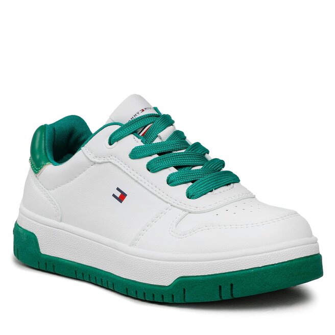 Tommy Hilfiger Sneakers Tommy Hilfiger Low Cut Lace-Up Sneaker T3X9-32871-1355 M White/Green X165