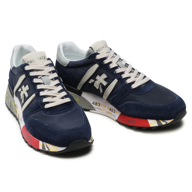 Premiata Lander 3756 Navy Light Grey White obuvki.bg