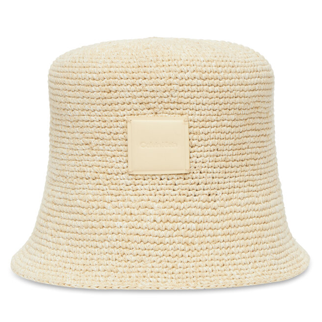Kapelusz Calvin Klein Crochet Bucket - Beżowy