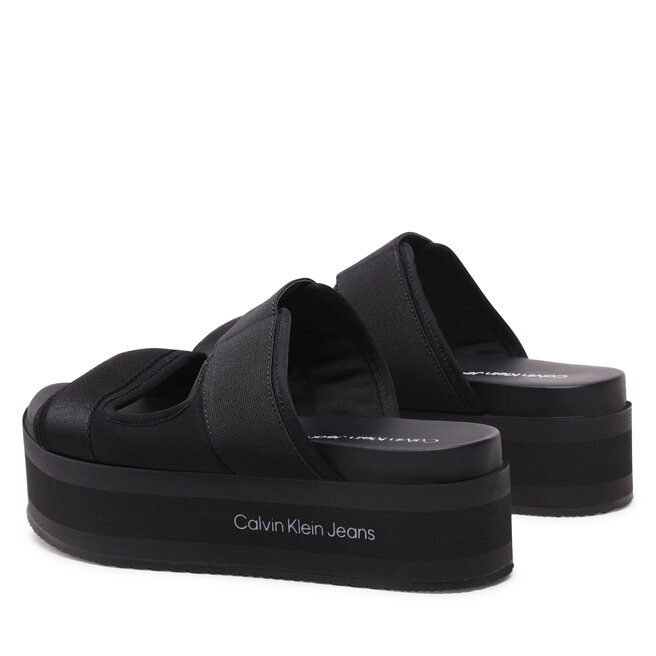 Calvin Klein Jeans Papucs Calvin Klein Jeans Flatporm Sandal Webb YW0YW01074 Black/Lavender Aura BEH
