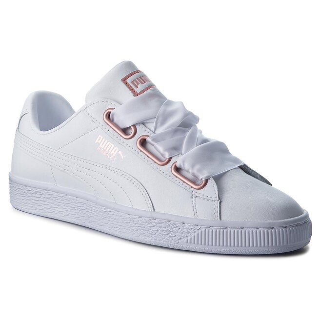Snīkeri Puma Basket Heart Leather 367817 01 Puma White/Rose Gold | eapavi.lv