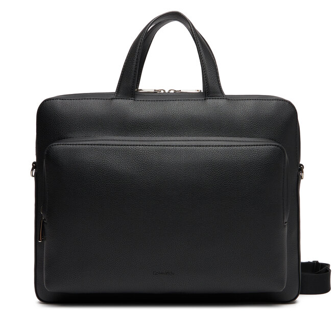 Torba na laptopa Calvin Klein Micro Pebble Slim Briefcase 36 - Czarny
