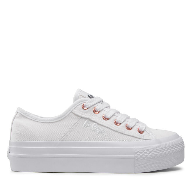 Sneakersy tommy hilfiger leather flatform sneaker fw0fw04089 white 100 store