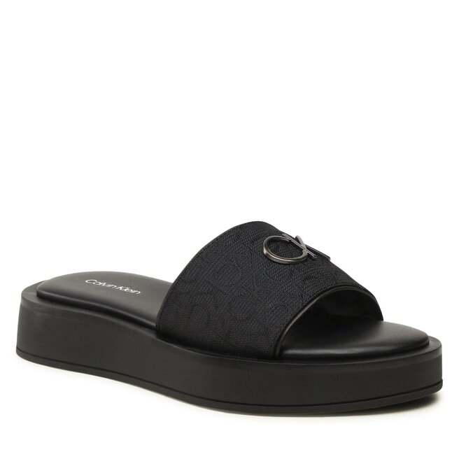 Șlapi Calvin Klein Dress Flatform W/HW – Jq HW0HW01488 Black Mono 0GN CALVIN KLEIN imagine noua