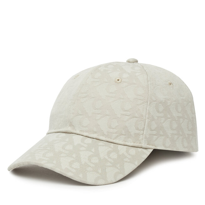 Czapka z daszkiem Calvin Klein Aop 6 Panel Baseball Cap - Beżowy
