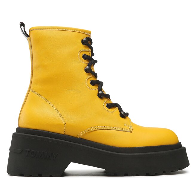Botki Tommy Jeans Lace Up Chunky - Żółty